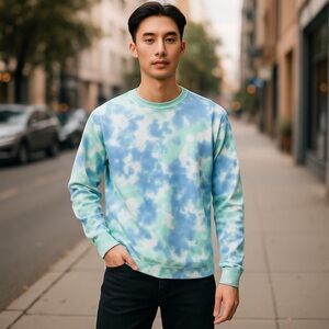 Men's Blue Tie-Dye Sweatshirt